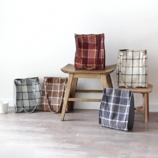 Plaid Literary Casual Płócienna Torba Na Ramię