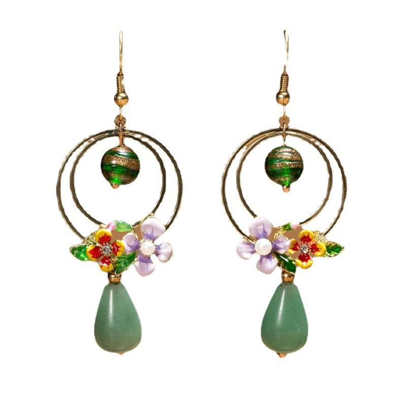 Pałacowe Kolczyki Cloisonne W Stylu Vintage W Stylu Etnicznym