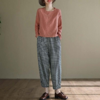 Bawełna Pościel Dorywczo Plaid Harem Spodnie