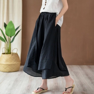 Solidne Warstwowe Spodnie Culottes