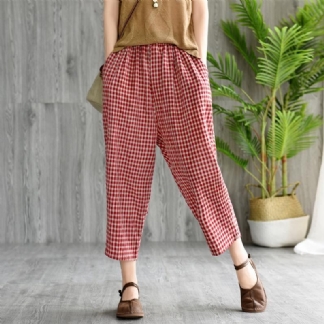 Vintage Loose Wild Casual Plaid Harem Pants