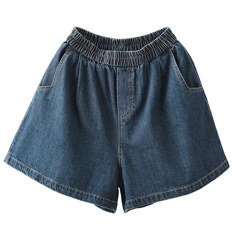 Damskie Letnie Luźne Bawełniane Spodenki Dżinsowe W Stylu Retro