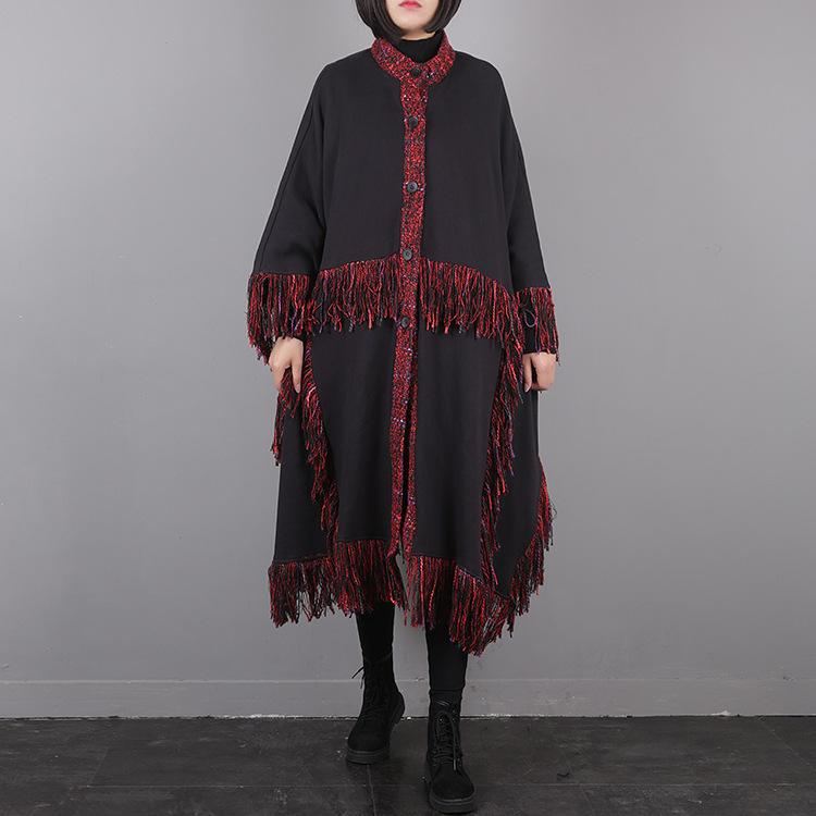 Vintage Tassel Płaszcz Kobiety Moda Wiatrówka