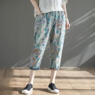 Jesień Casual Drukarnie Luźne Retro Dżinsy Damskie
