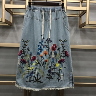 Jesienno-zimowa Damska Spódnica Dżinsowa W Stylu Vintage
