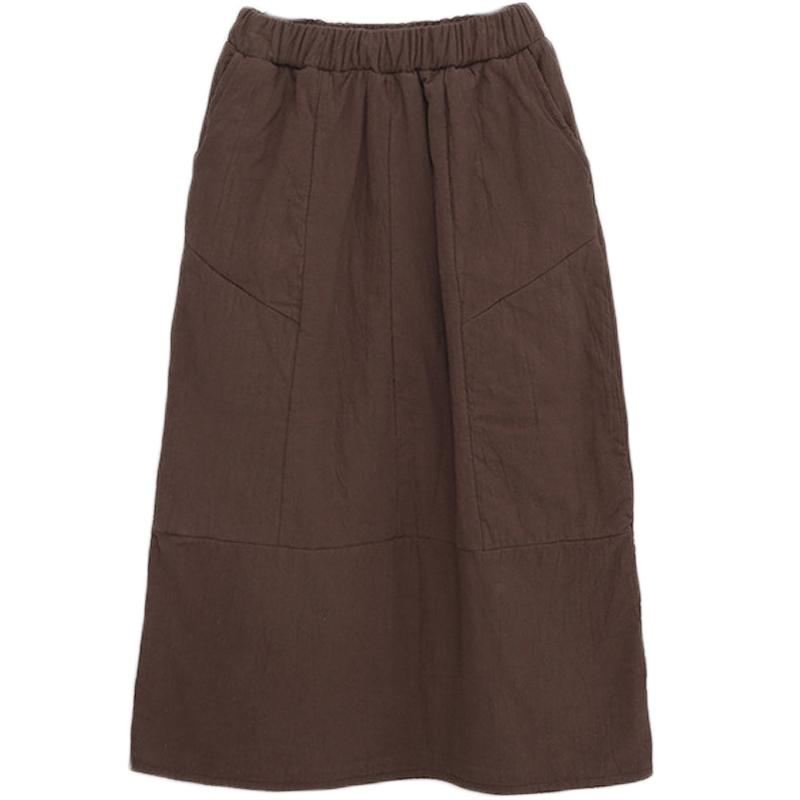 Jesienno-zimowa Puff Bawełniana Lniana Spódnica Retro