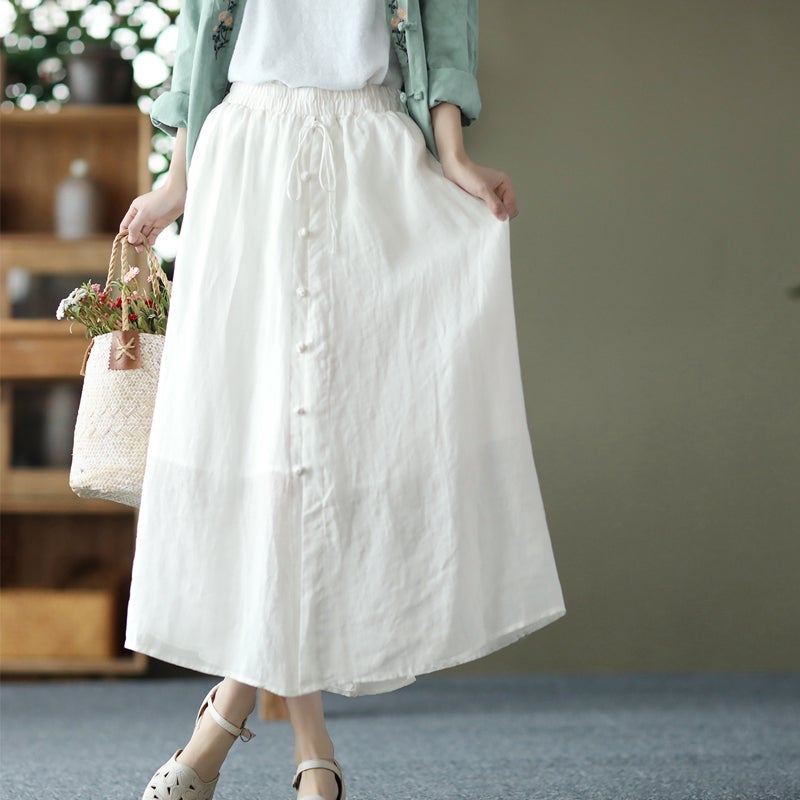 Wiosna Lato Pościel Retro Spódnica A-line Casual