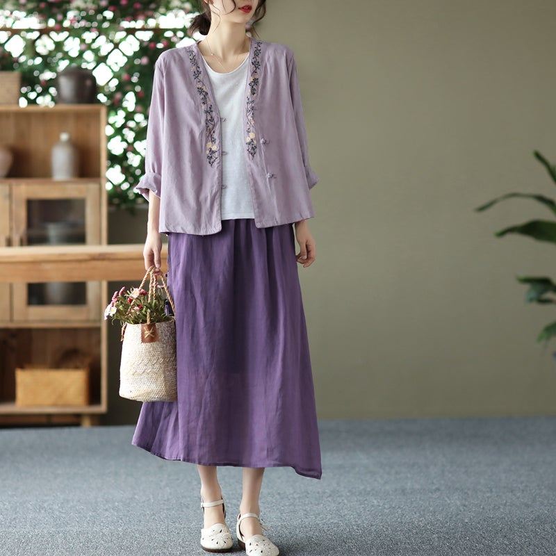 Wiosna Lato Pościel Retro Spódnica A-line Casual