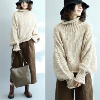 Dzianinowy Sweter Z Golfem