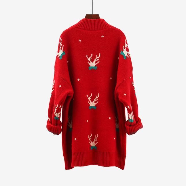 Luźny Sweter Zimowy Świąteczny