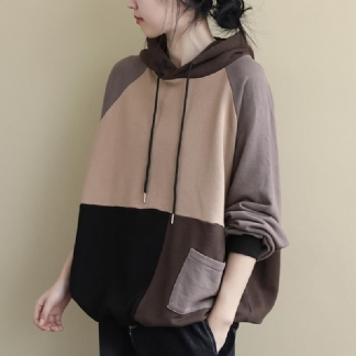 Wiosna Jesień Bawełna Patchwork Casual Bluza