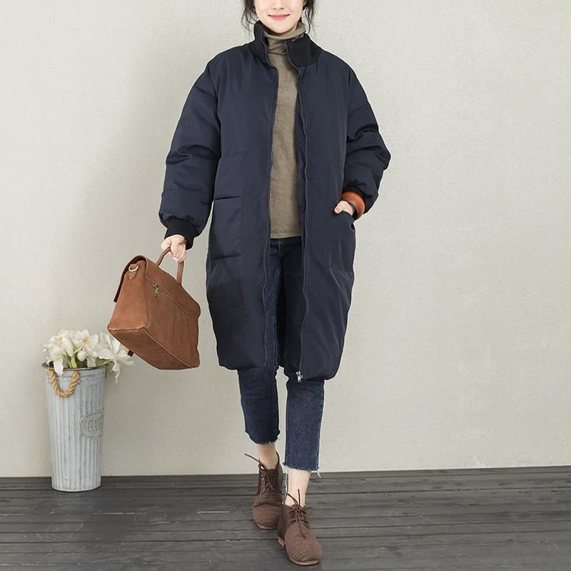 Vintage Casual Damski Płaszcz Puchowy