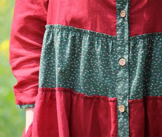 Luźna Sukienka W Stylu Narodowym W Stylu Retro