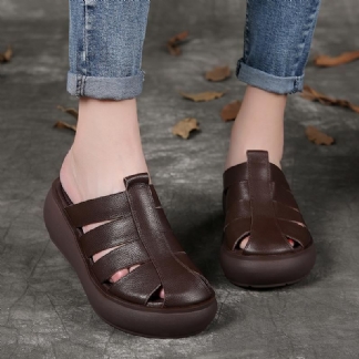 Letnie Skórzane Retro Ręcznie Robione Rzymskie Sandały Plażowe Dla Kobiet