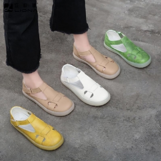 Kobiety Hollow Out Closed Toe Velcro Obuwie 34-43