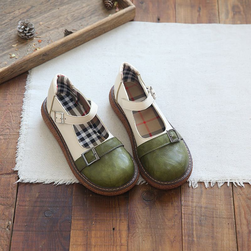 Kobiety Retro Casual Okrągłe Mokasyny Pu