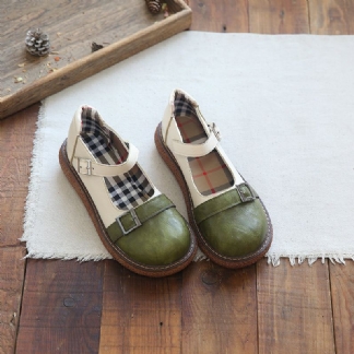 Kobiety Retro Casual Okrągłe Mokasyny Pu