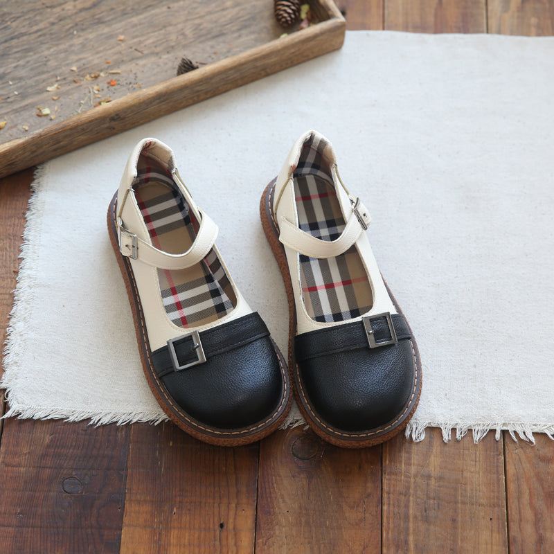 Kobiety Retro Casual Okrągłe Mokasyny Pu