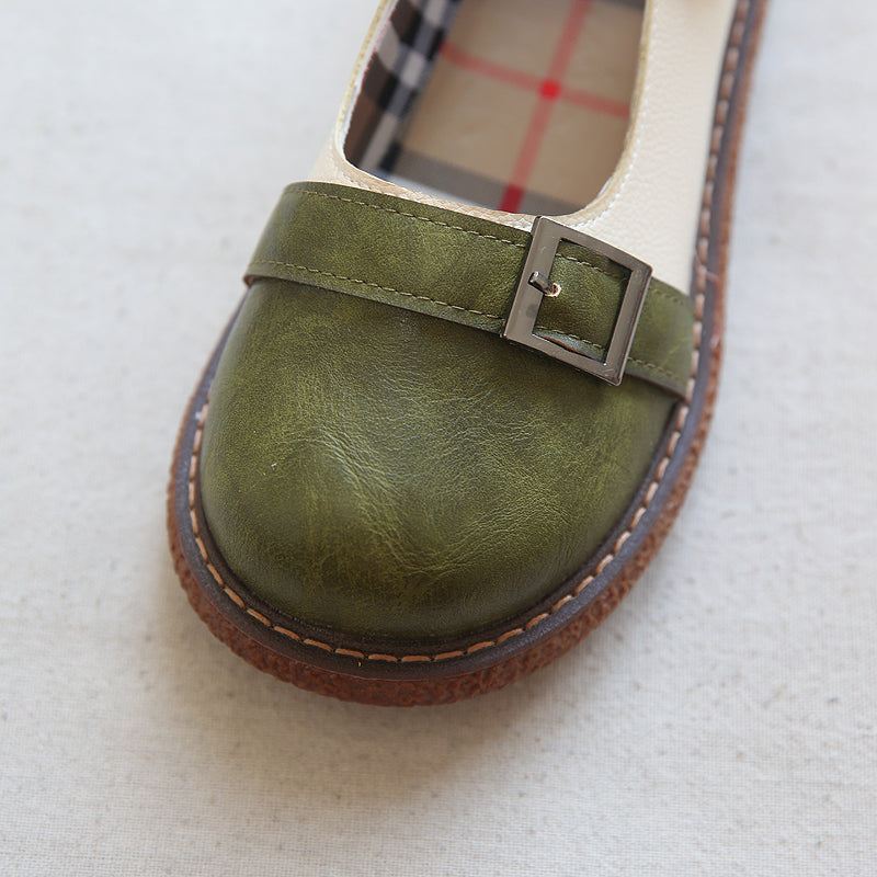 Kobiety Retro Casual Okrągłe Mokasyny Pu