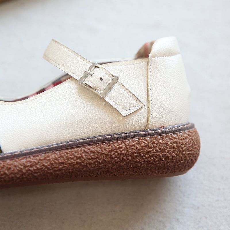 Kobiety Retro Casual Okrągłe Mokasyny Pu