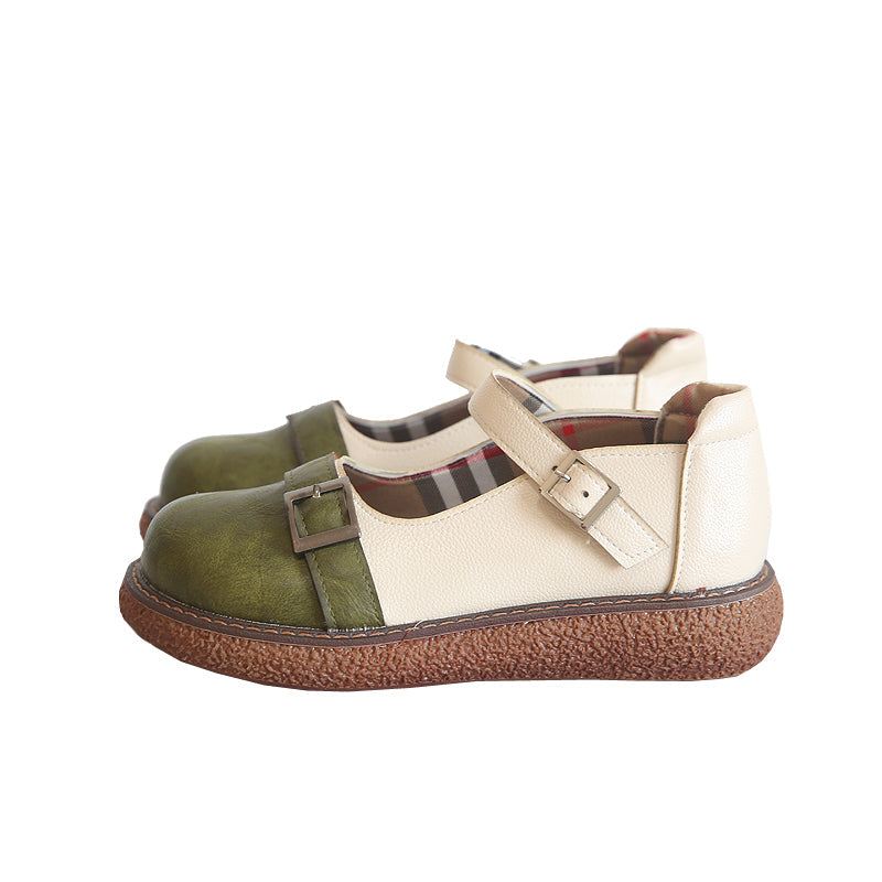Kobiety Retro Casual Okrągłe Mokasyny Pu