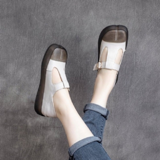 Kobiety Retro Wiosna Skórzane Rzepy Przypadkowi Buty