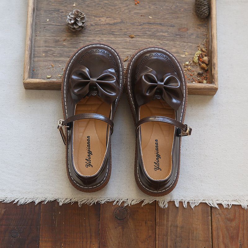 Kobiety W Stylu Retro Bowknot Pu Casual Mokasyny
