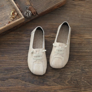 Kobiety Wiosna Pu Pościel Płaskie Retro Przypadkowi Buty
