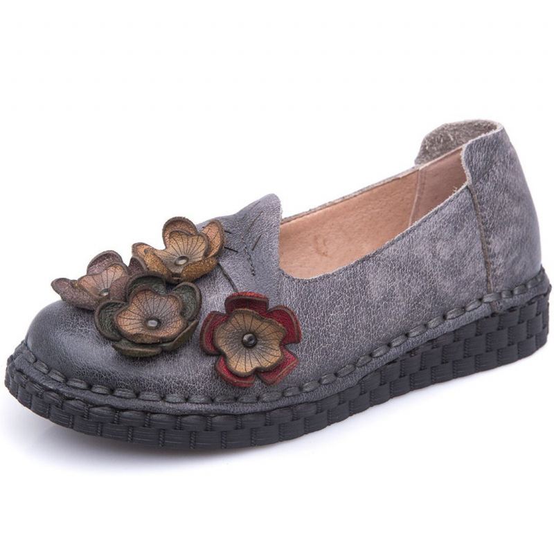 Kwieciste Etniczne Płaskie Buty Do Szycia Mokasynów