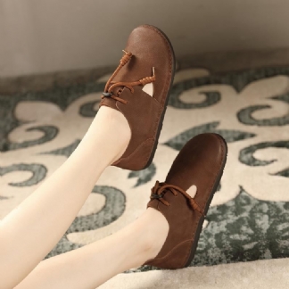Wiosenne Retro Skórzane Płaskie Puste Przypadkowi Buty