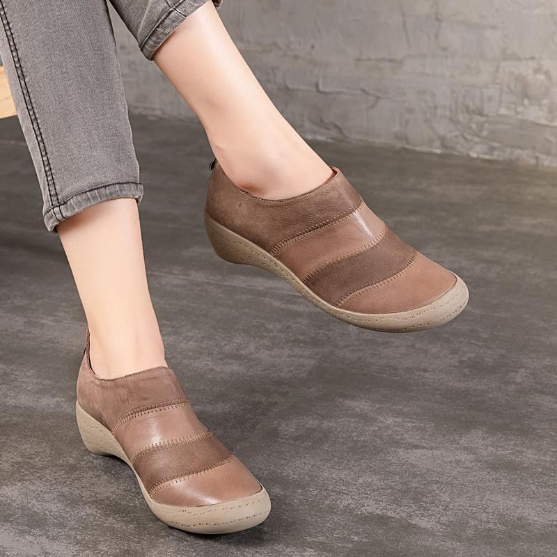 Wiosna Nowych Kobiet Skórzane Retro Przypadkowi Buty
