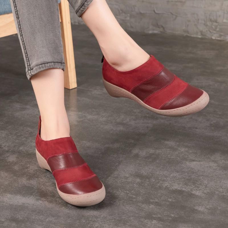 Wiosna Nowych Kobiet Skórzane Retro Przypadkowi Buty