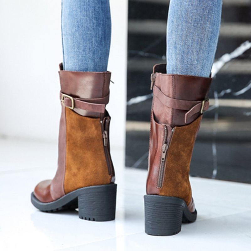 Buty Motocyklowe Z Blokami Kolorów Jesienno-zimowych