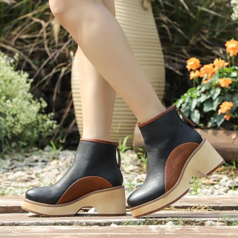 Damskie Buty W Stylu Vintage Jesienne Grube Buty Slipsole