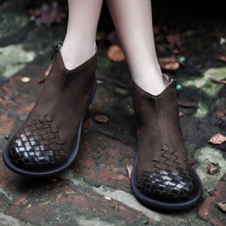 Damskie Modne Buty Z Okrągłym Noskiem W Stylu Retro