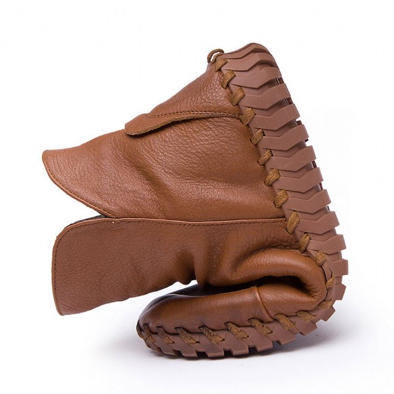 Jesień Zima Casual Płaskie Skórzane Buty Damskie