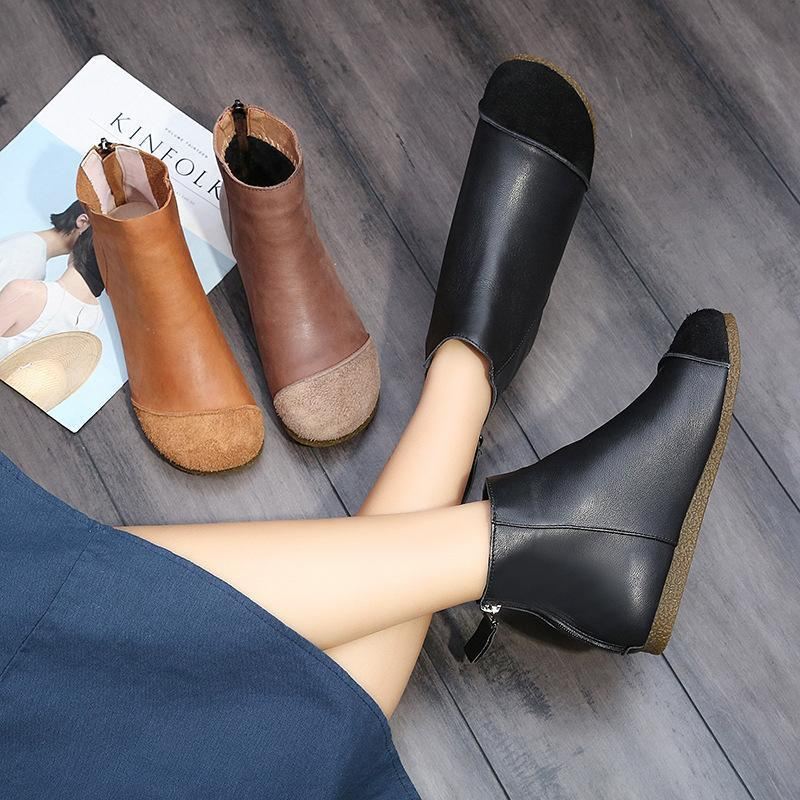 Jesienne I Zimowe Płaskie Buty Retro