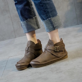 Jesienne Retro Skórzane Buty Damskie Na Co Dzień