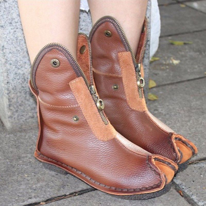 Retro Wygodne Buty Damskie Z Krótkimi Rurkami W Stylu Etnicznym