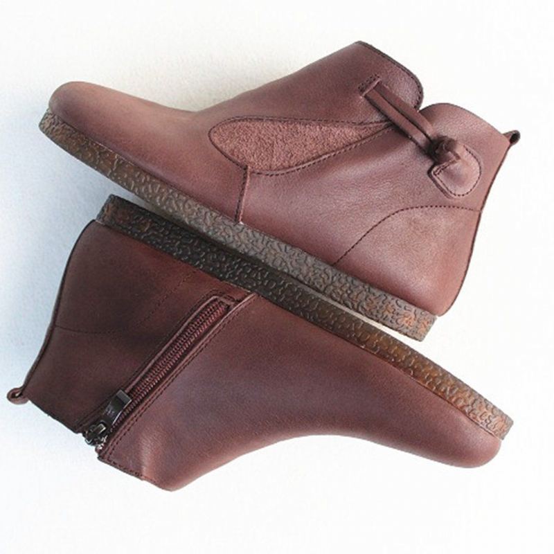 Skórzane Buty Z Węzłem Na Guziki
