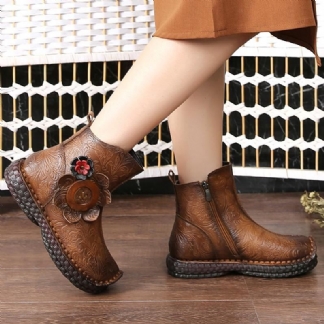 Wygodne Płaskie Buty W Stylu Narodowym W Kwiaty